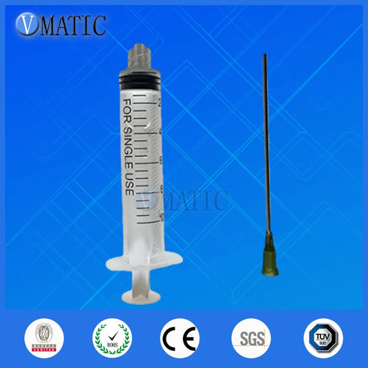 Free Shipping 10Sets 100mm Length 14G Dispensing Needle + 10cc/ml Plastic Manual Syringe