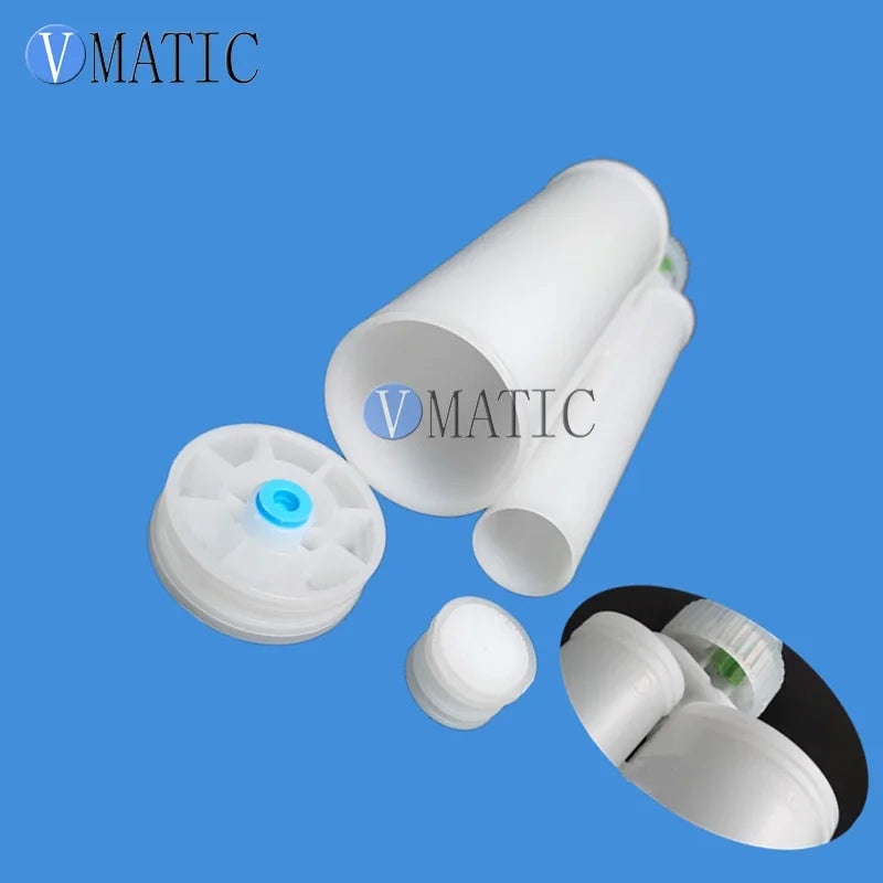 Free Shipping Glue Dispensing Dispenser Gun Cartridge, Glue Dispensing Plastic Dual Cartridge 400ml/cc 10:1 2Pcs/Set