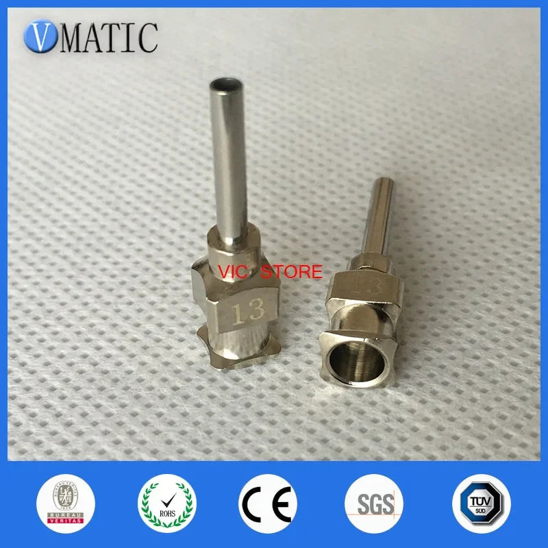 Free Shipping 0.5'' Length 13G All Metal Tips Blunt Stainless Steel 12Pcs Glue Liquid Fluid Dispensing Syringe Needle 1/2 Inch