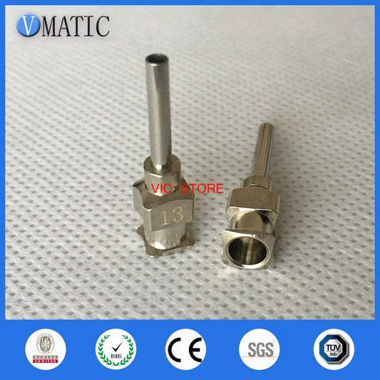 Free Shipping 0.5'' Length 13G All Metal Tips Blunt Stainless Steel 12Pcs Glue Liquid Fluid Dispensing Syringe Needle 1/2 Inch