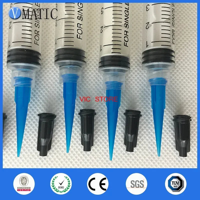 Free Shipping Trade Assurance 10 Sets Syringes 5ml/cc Dispensing Tips & Caps Glue Dispenser Needle Tips