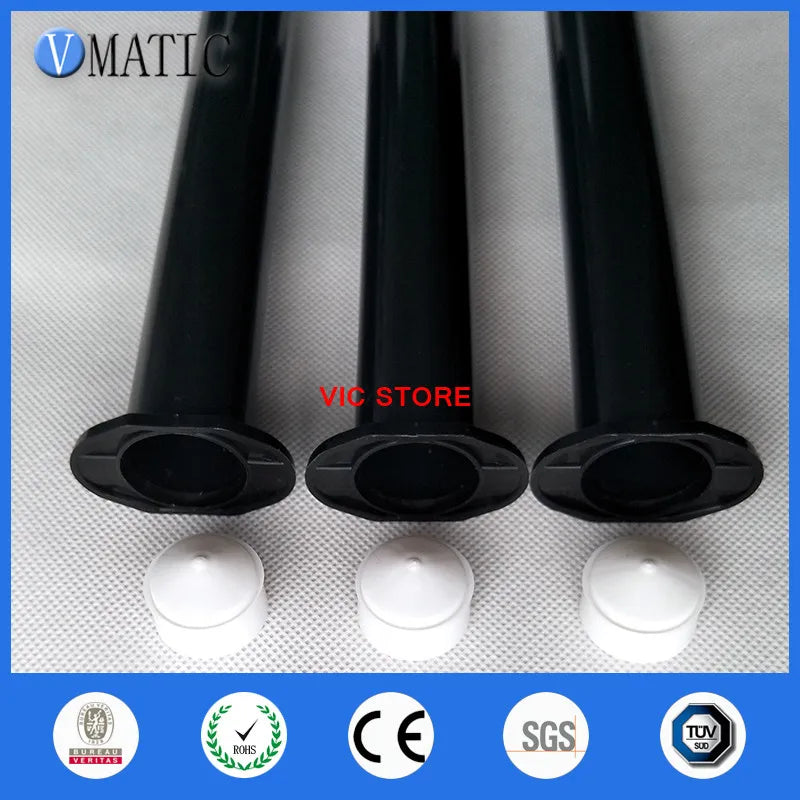 Free Shipping 55cc American Style Black UV Dispenser Air Pneumatic Syringe 55ml Black Glue Dispensing Syringe Barrel With Piston
