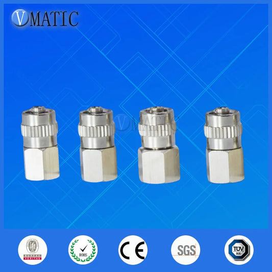 Precision Metal Luer Lock Adapter - Female Thread to 1/4" 28 UNF, 1/8" NPT, M6, M8 - for Fluid Dispensing & HPLC Systems