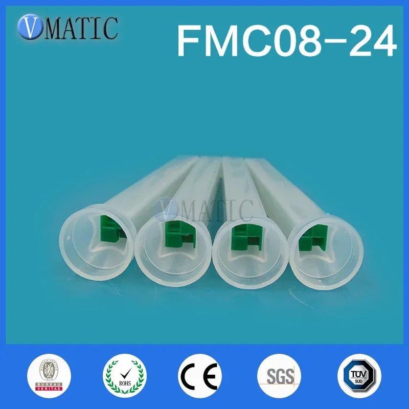 ‌Industrial Static Mixer Nozzles FMC08-24 | 5PCS Green Color-Coded Screw-Mount for Epoxy/Silicone Anti-Clog Free Shipping‌