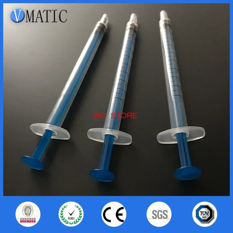 Free Shipping 50pcs Dispensing Plastic Liquid Dispenser Syringe 1ml Industrial Plastic Manual Syringe 1cc