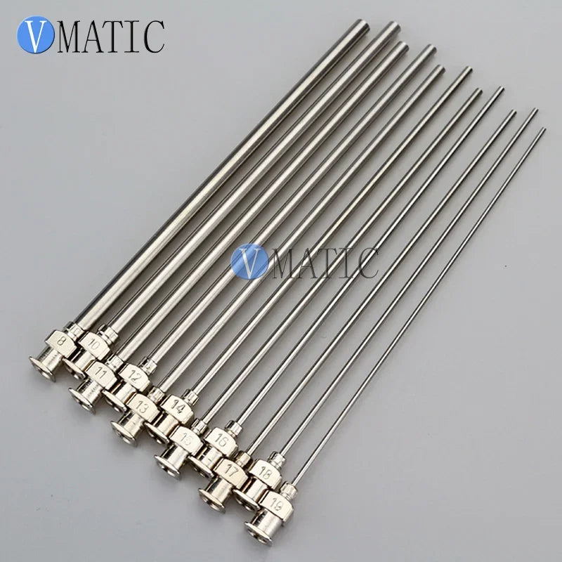 Free Shipping Precision All Metal Tips Tube Length 10cm 100mm Blunt Stainless Steel 10Pcs Dispensing Needles Syringe Needle Tips