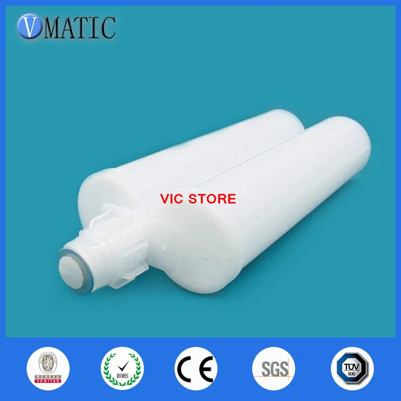 Two Component 400 Cc / Ml 1:1 Ratio Glue Mixing Plastic Cartridge With Static Mixer