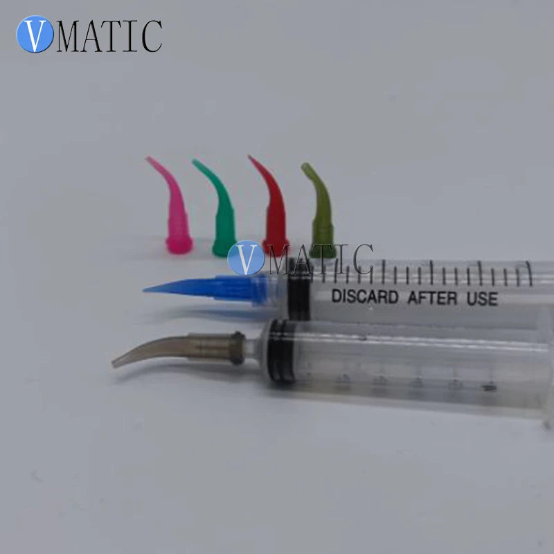 Free Shipping 100pcs 22G Blue Color TT Tapered Plastic Bent Dispensing Needle Tips