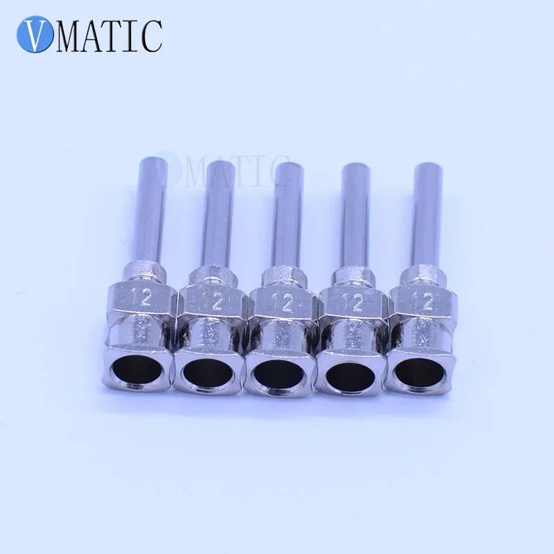 Free Shipping 0.5'' 12G All Metal Blunt Stainless Steel 12 Pcs Adhesive Fluid Glue Dispensing Syringe Needle Tips 1/2 Inch
