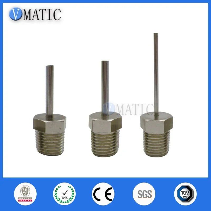 Stainless Steel Luer Lock Needle - M8/M10/G1/8/G1/4 Threads, 50mm Blunt Tip for Precise Glue/Liquid Dispensing