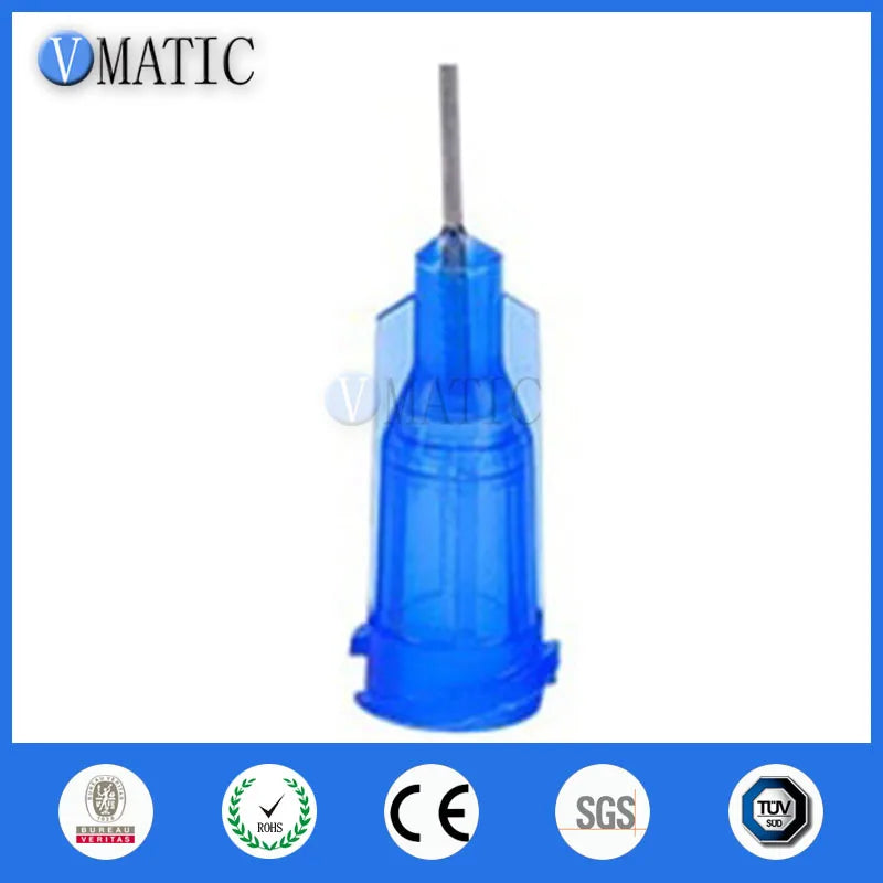 Free Shipping 100Pcs/Lot 22G 0.25'' Stainless Steel Tip Dispensing Screw Needles Blue Color Syringe Needle Tips 1/4 Inch