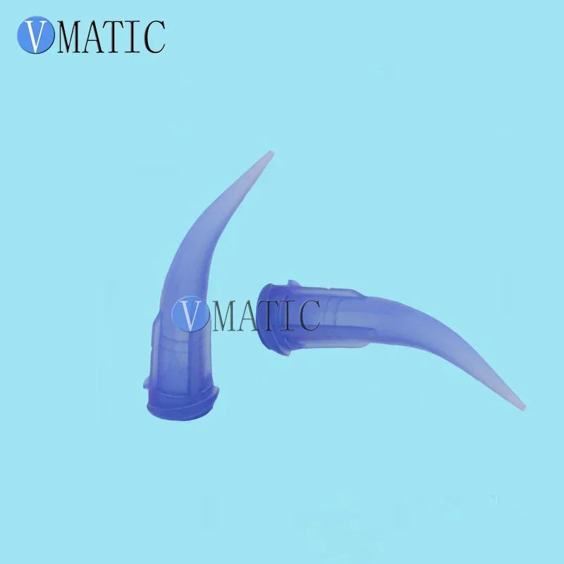Free Shipping 100pcs 22G Blue Color Plastic Bent TT Glue Dispensing Needle Tips