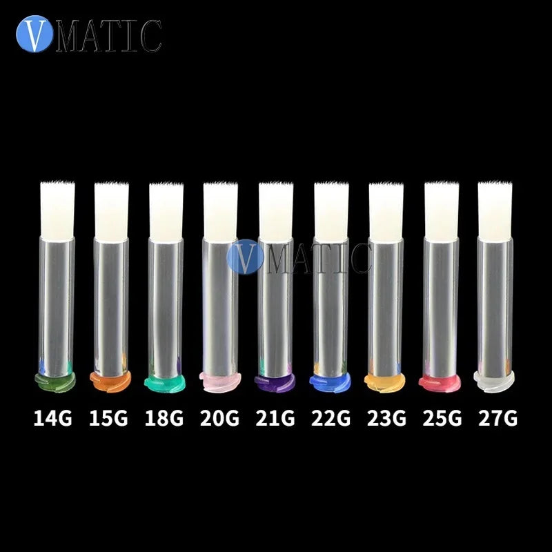 Free Shipping 25G 6mm Brush Tip Needle Double Screw Thread Needles EFD Soft Brush Needle Round Mouth Dispensing Needle