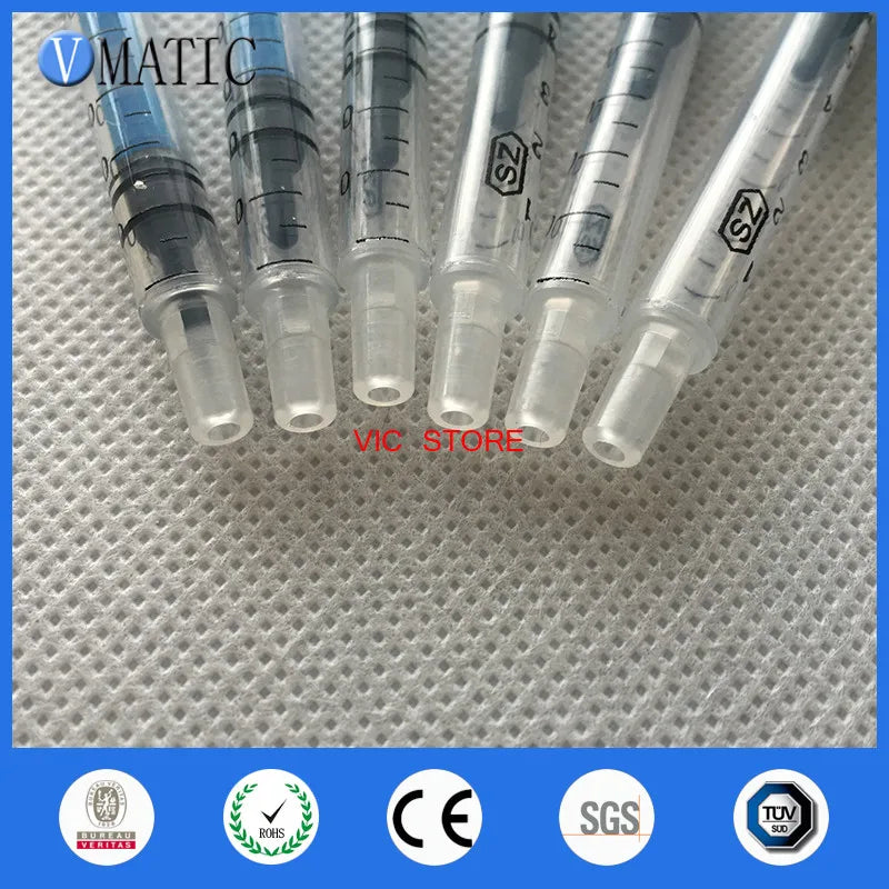 Free Shipping Non Sterilized 10 Pcs Plastic Manual Syringes 1cc 1ml With Orange Color Syringe Cap/Stopper