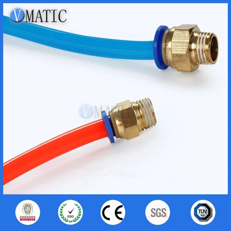 Fast Fitting Adapter Pneumatic 6mm 8mm 10mm 12mm Tube To PC4PC6PC8PC10PC12-M5 Male Thread Pipe Connector 5pcs