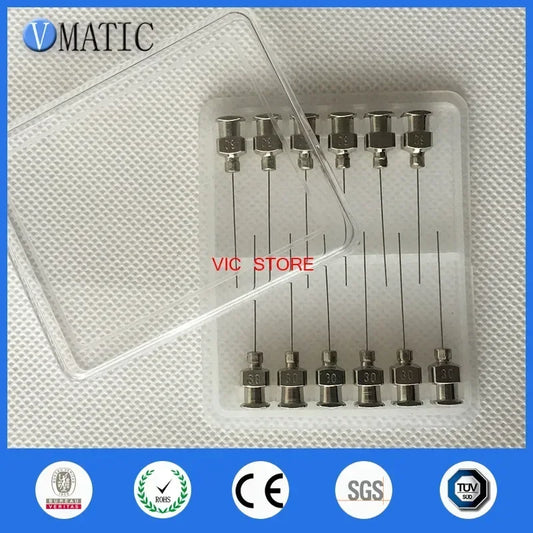 ‌30G 1.5" Industrial Dispensing Needle Tips | 12Pcs Stainless Steel Syringe Needles for Glue/Epoxy/Solder Paste‌