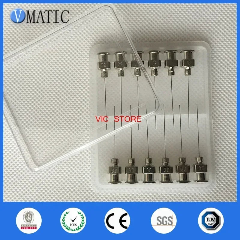 ‌30G 1.5" Industrial Dispensing Needle Tips | 12Pcs Stainless Steel Syringe Needles for Glue/Epoxy/Solder Paste‌