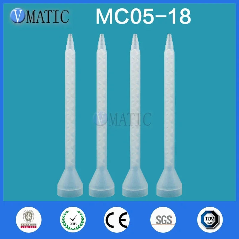 ‌MC05-18 Static Mixer Nozzle | Dual-Cartridge Epoxy Mixing Tips for Two-Part Resins (White Core, 5:1 Mix Ratio, Chemical-Resista