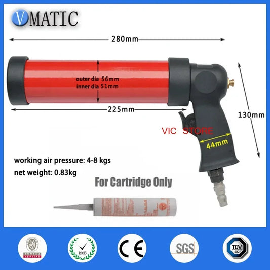 ‌Pneumatic Sealant Gun 310ml | Aluminum Glass Adhesive Dispenser with Cartridge Heavy Duty Windshield Construction Fast Ship‌