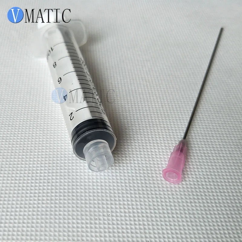 Free Shipping 5Pcs 10Cm Tubing Length 18G Blunt Tip With 10Cc Syringe And Red Syringe Tips