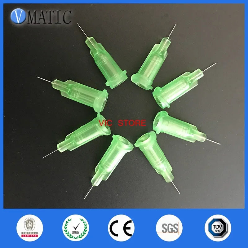 Free Shipping Non Sterilized 100Pcs 34G 0.25'' Dispensing Glue Syringe Barrel Needle Tip 1/4 Inch