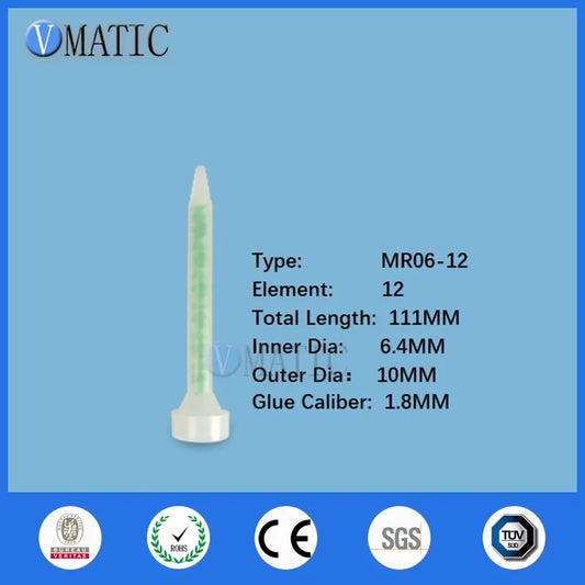 Free Shipping Resin Dynamic Mixer MR06-12 Mixing Nozzles Plastic Static Mixer Tube For Glue Machine Filling