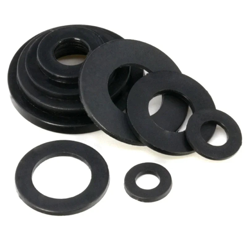 Black Nylon Flat Washers Plastic Flat Washers Waterproof Seals M2 M2.5 M3 M4 M5 M6 M8 M10 M12 M14 M16 M18 M20