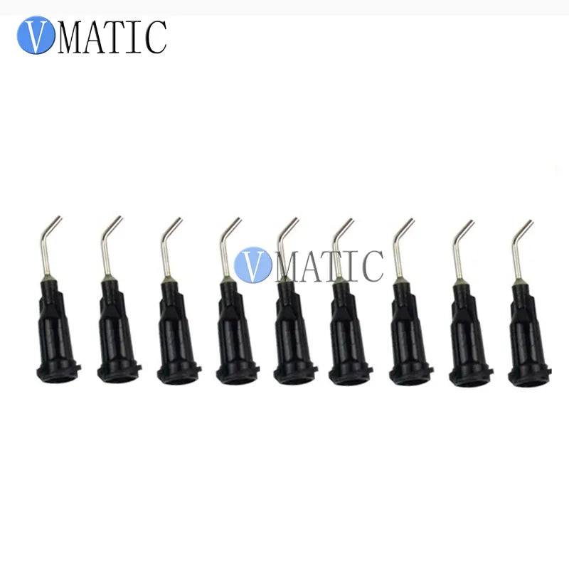 Free Shipping 19G Black 0.5'' Length 45 Degree Bend Bent Blunt End Stainless Steel Dispensing Needle Tips 1/2 Inch