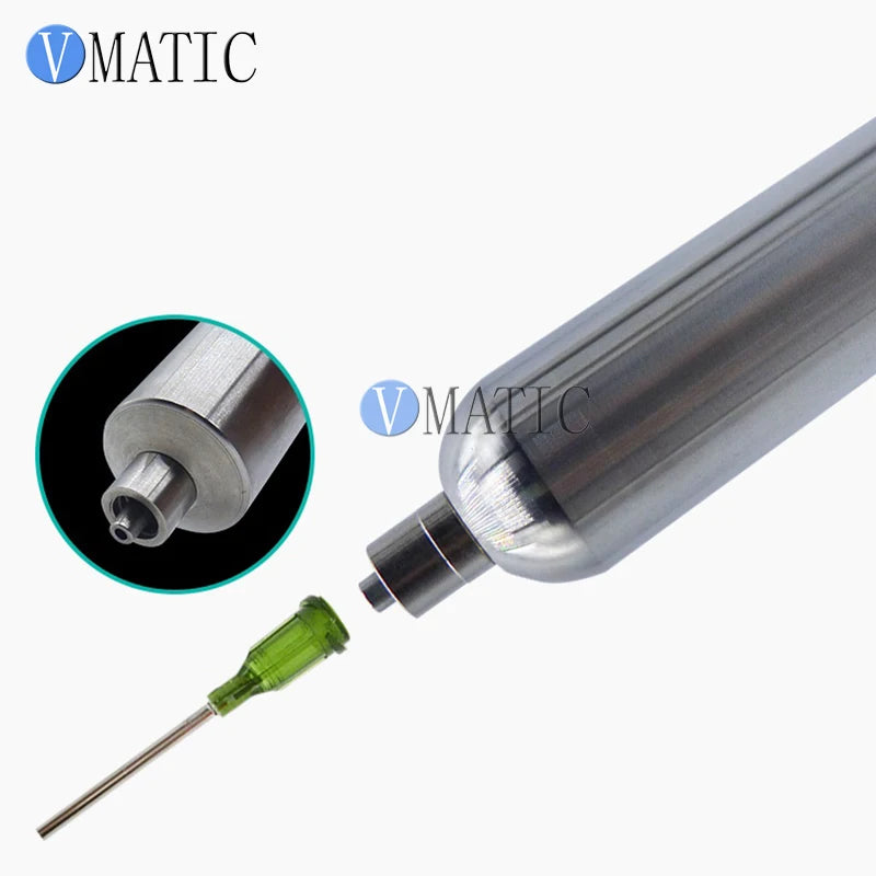Free Shipping 30cc 30ml Corrosion Resistant Stainless Steel Cones Metal Dispensing Pneumatic Syringe