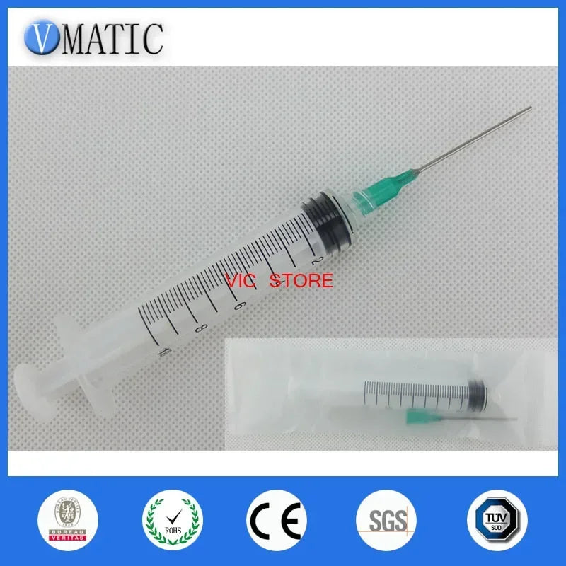Free Shipping 10Ml/10Cc Luer Lock Syringes With 18G Blunt Tip Fill Needles 1.5", 10sets Dispensing Syringe With Dispenser Needle
