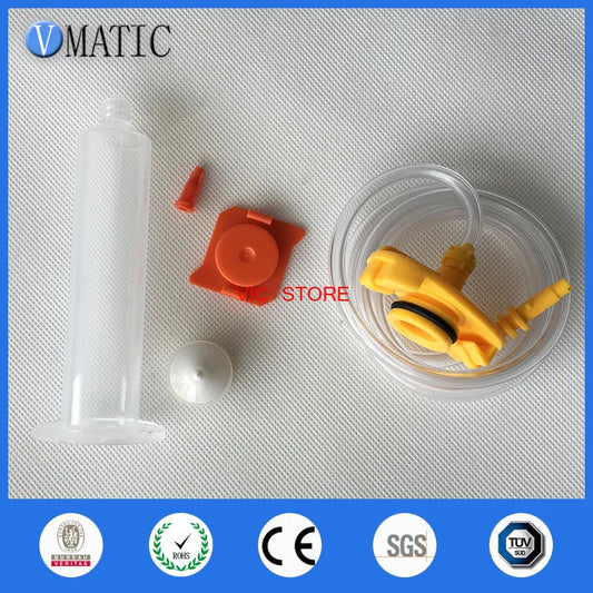 Free shipping EFD 10cc/ml Pneumatic Syringe Barrel Valve Robot Barrel Adapter With Dispensing Needle Tip