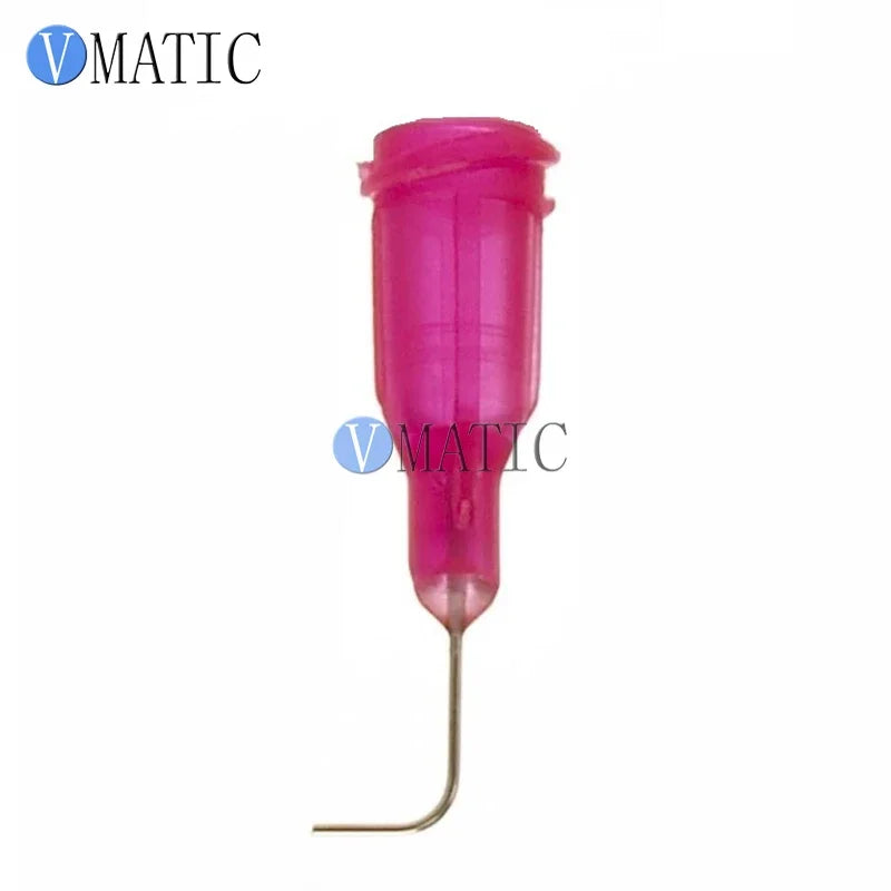 Free Shipping 100Pcs 25G Red 0.5'' Tubing 90 Degree Bent Dispenser Glue Needle 1/2 Inch