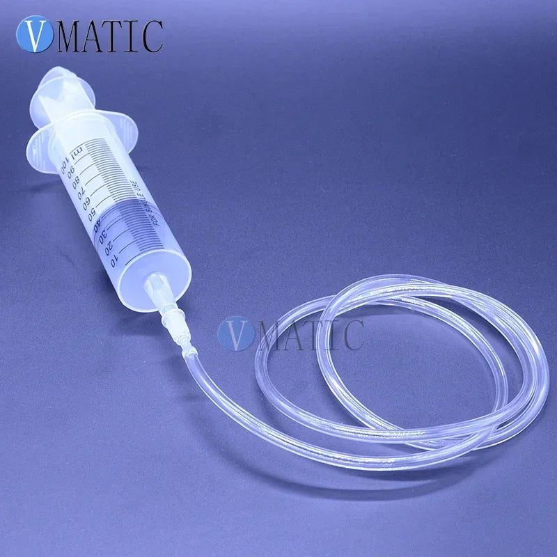‌100ml Industrial Glue Syringe Kit | Wide Mouth Dispenser + 10cm PVC Tube for Thick Adhesive/Craft Resin (Leak-Proof Design)‌
