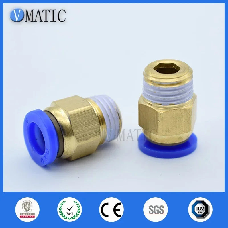 5pcs Fast Twist Pneumatic 6mm 8mm 10mm 12mm Tube To PC4PC6PC8PC10PC12-M5 Male Thread Stainless Steel Pipe Fittings Connector