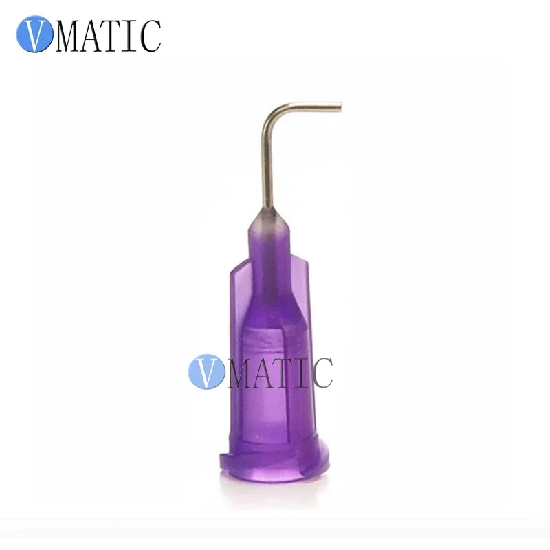 Free Shipping 21G Purple 0.5'' Length 90 Degree Bend Bent Blunt End Stainless Steel Dispensing Needle Tips 1/2 Inch