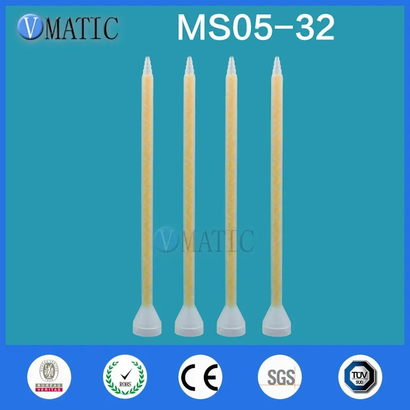High Quality Plastic 5Pcs Resin Static Mixer MS 05-32 Mixing Nozzles For Duo Pack Epoxies (Yellow Core)