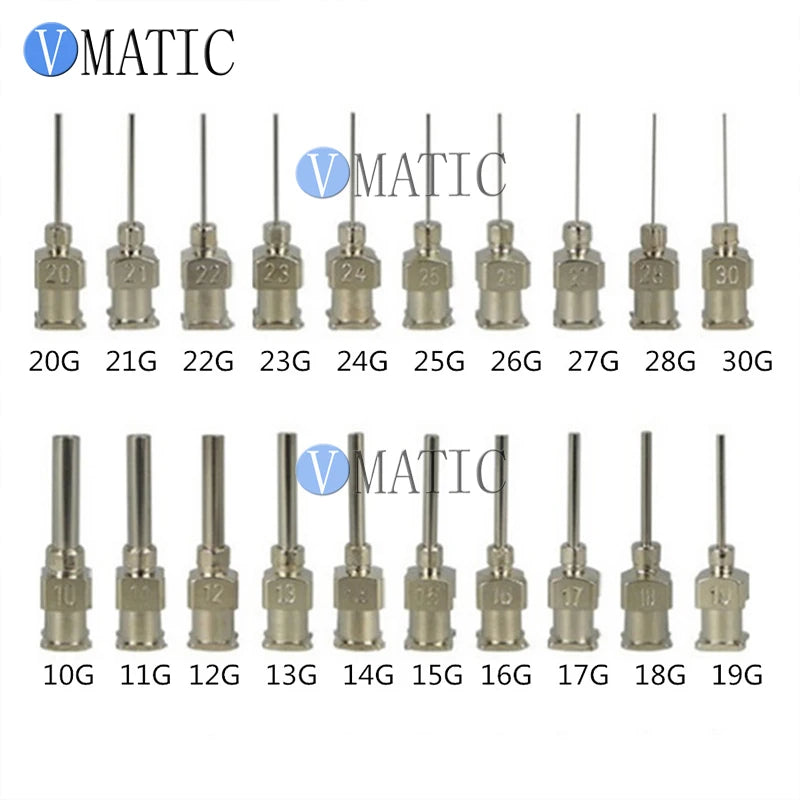 High Quality 12Pcs Precision All Metal Needle Tips Blunt Stainless Steel Dispensing Needles Glue Syringe Needle Tips 1/2 Inch