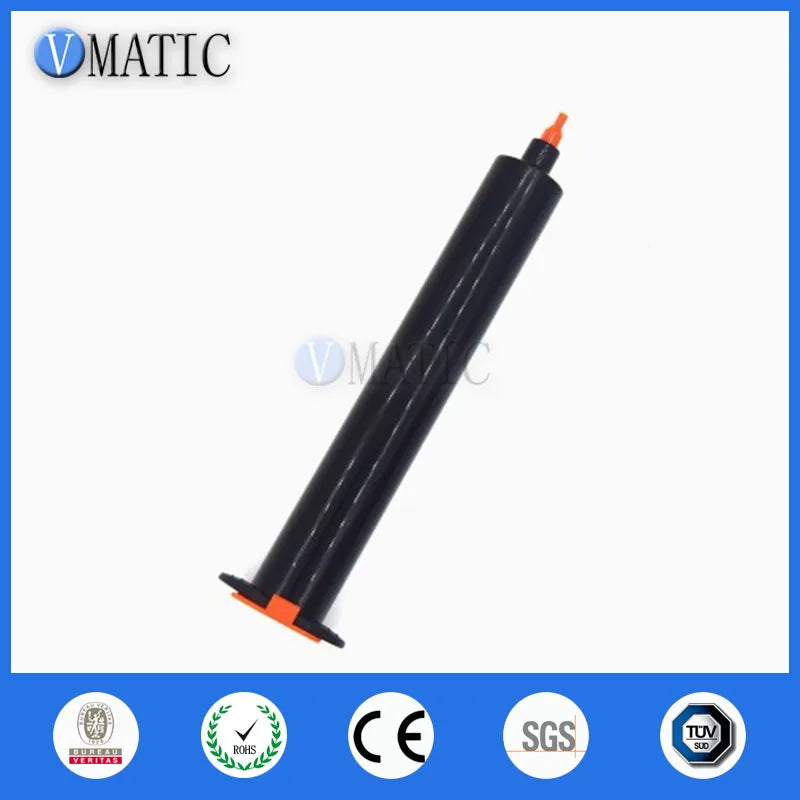 Free Shipping Wholesale 280 Sets 55cc/ml Black Adhesive Dispensing Pneumatic Syringe With Piston And Syringe Cap Stopper