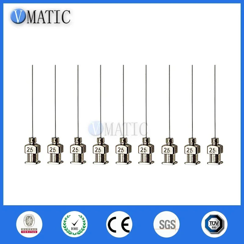 Free Shipping 12Pcs 1'' 25G Precision Stainless Steel Glue Dispensing Needle Tip 1 Inch