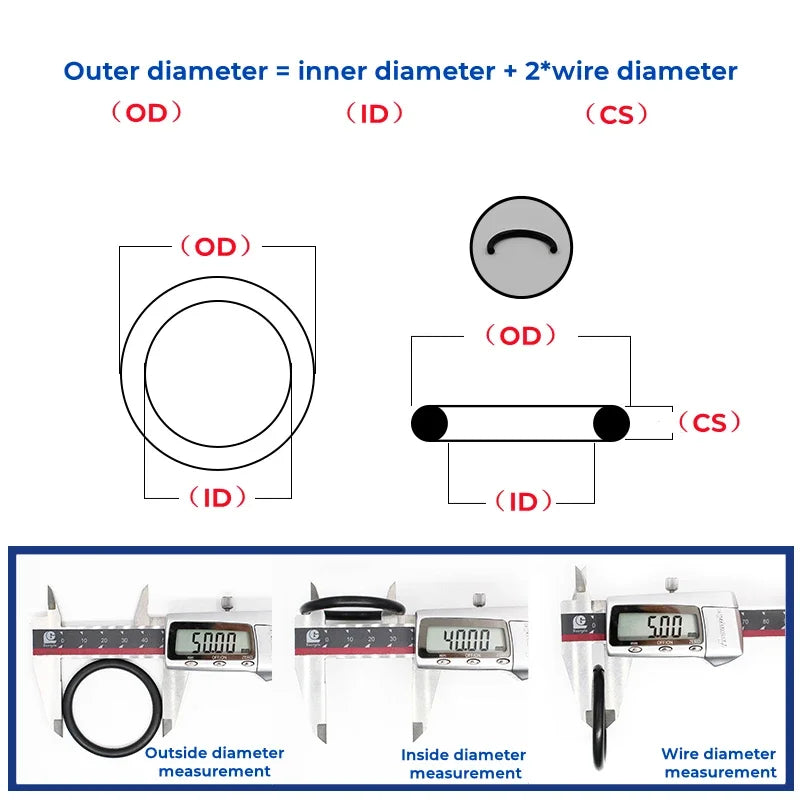 NBR Black Nitrile O-Ring OD 3-80mm Thickness CS 1/1.5/2/3mm O-Rings Seal Gasket Oil & Corrosion Resistant Seal