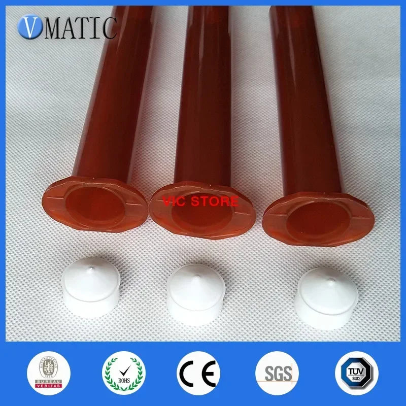 Free Shipping 10pcs 55cc/ml US style Newest Dispenser Air Pressure Syringe With Piston Dark Amber Color