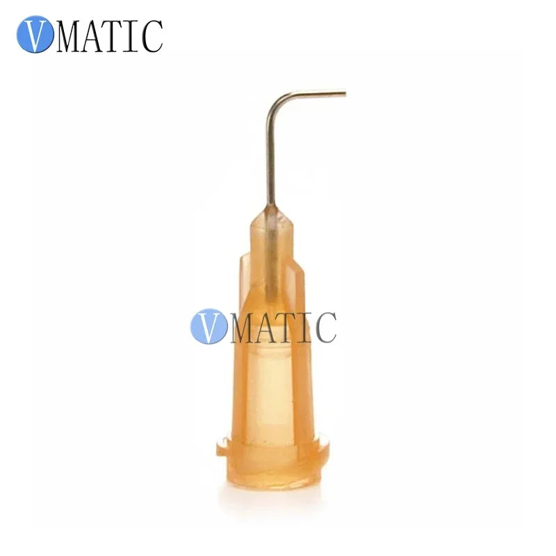 Free Shipping 100Pcs 23G Orange 0.5'' Tubing 90 Degree Bent China Supplier Dispensing Needle 1/2 Inch