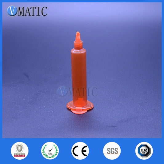 Free Shipping 10Pcs 10 Cc / Ml Amber Air Pneumatic Syringe Barrel UV Block Cartridge With Stopper/Piston/End Cover