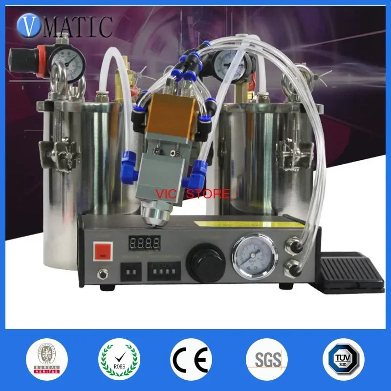 Free Shipping 2L Stainless Steel Pressure Dispensing Valve Manual Glue Dispenser Equipment Double Liquid Dispensing Tool