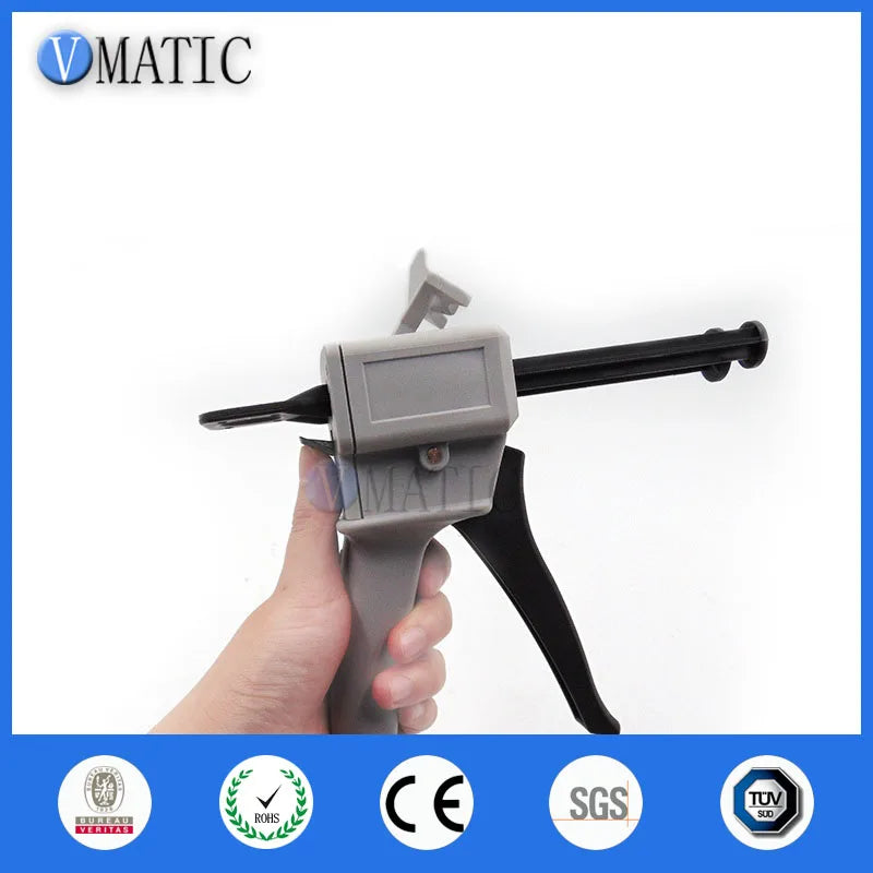 Free Shipping 50ml 50cc AB Glue Mixing Epoxy Dispenser With Adhesive Cartridges (1:1 & 2:1 Ratios) Dispensing Gun