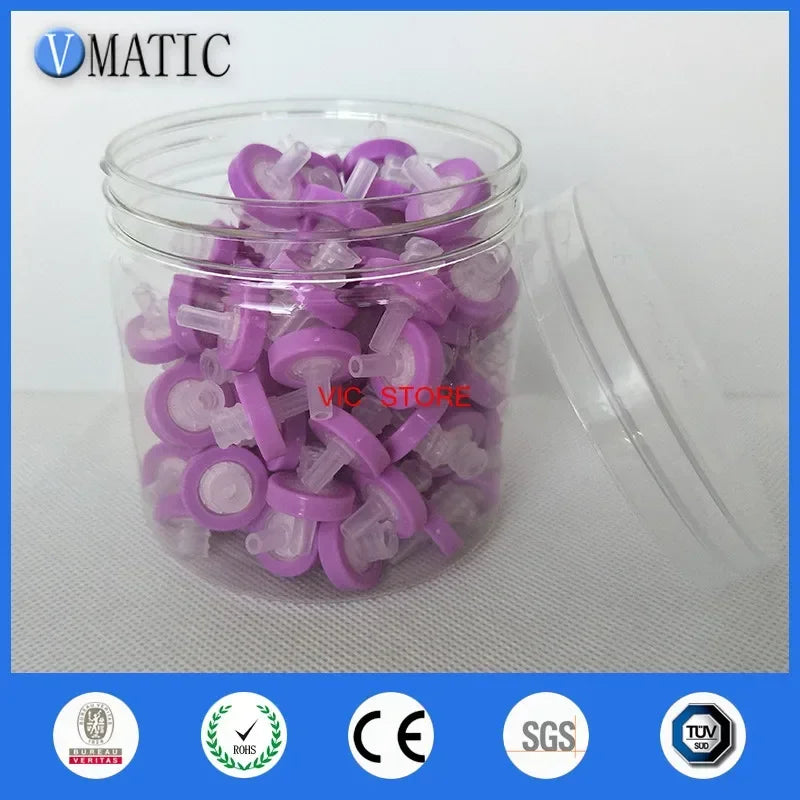 ‌0.45μm Nylon Syringe Filter | 13mm 100-Pack Non Sterile for HPLC & Organic Solvents‌