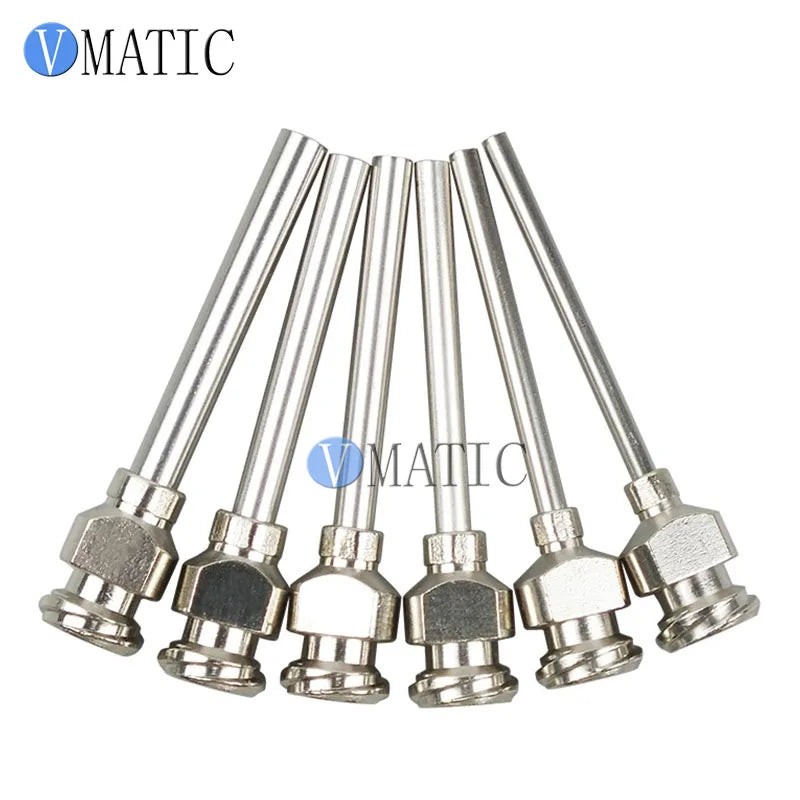 Free Shipping Double Thread All Metal Stainless Steel 1 Inch Dispensing Needle - Flat Tip, Precision 25mm Tube Length