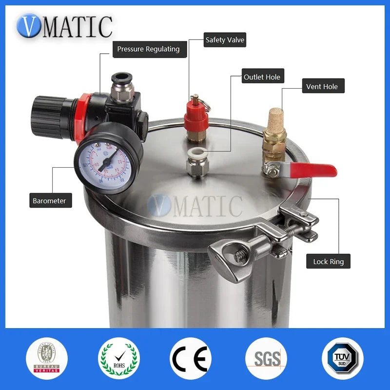 2023 High Quality Clip Frame Type Stainless Steel Pneumatic Pressure Tank
