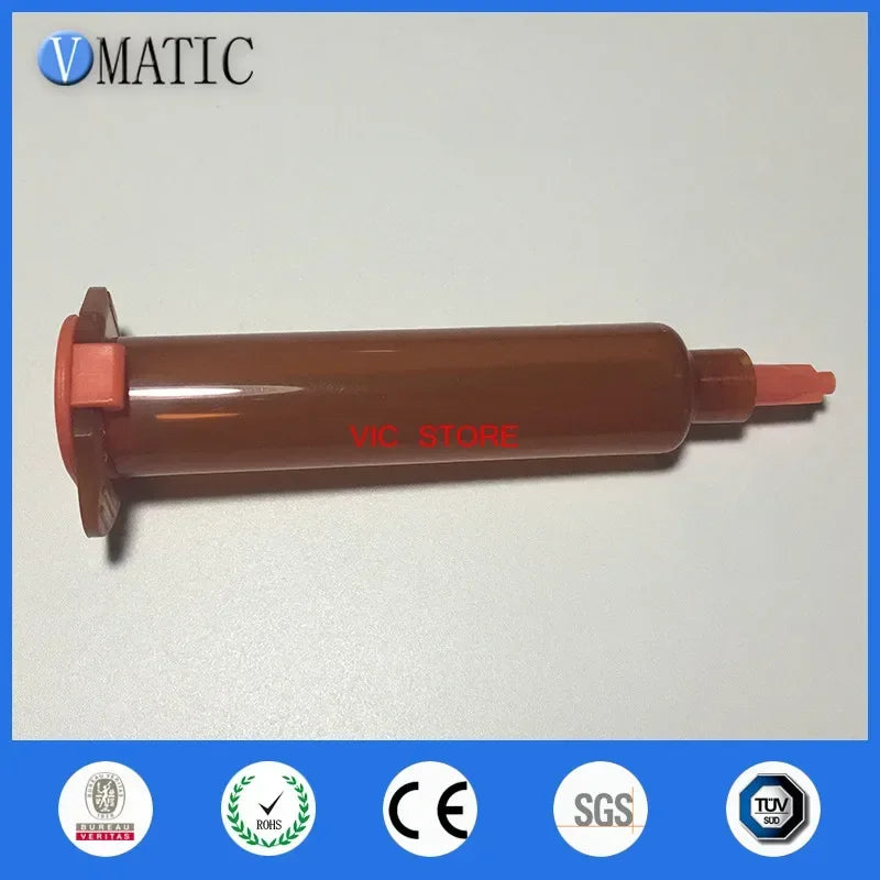 Free Shipping 5cc/ml Amber Pneumatic Barrels UV Block Cartridge Glue Dispensing Syringe With Stopper/ Piston