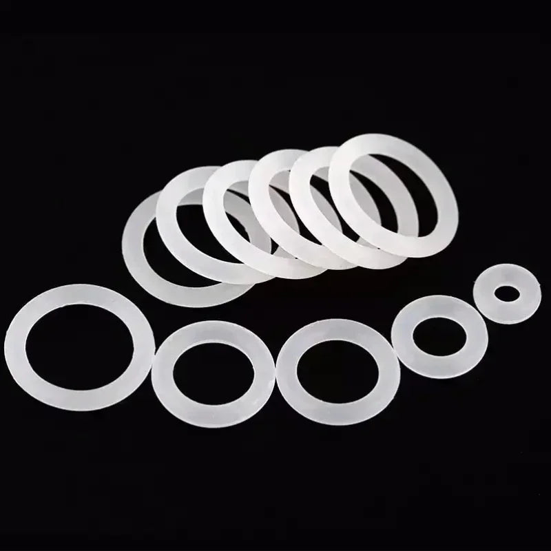 White Silicone O-ring OD10mm-150mmcs(thickness)3mm/3.5mm/4mm/5mm Insulating Waterproof and Oil Resistant Sealing Ring